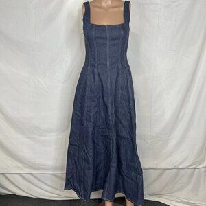 Petal + Pup Callum Sleeveless Denim Maxi Dress • Size XS • Blue